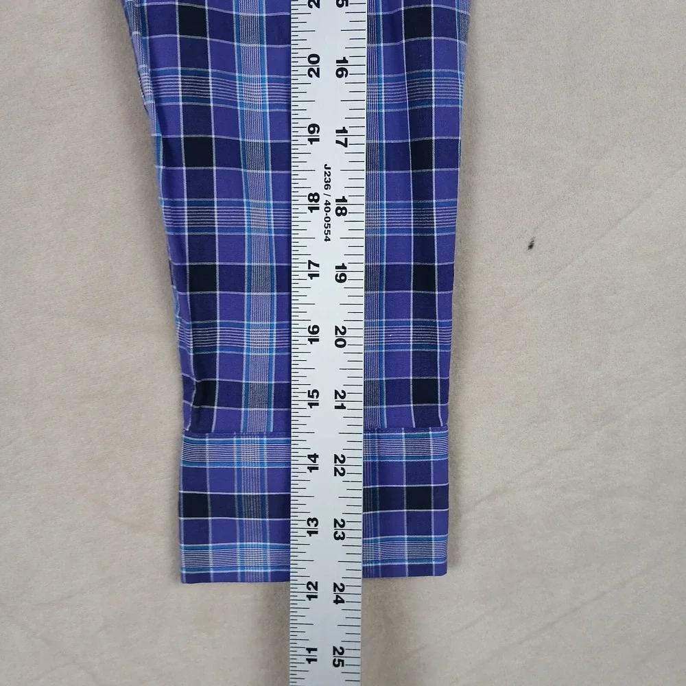 Banana Republic Small‎ Mens Shirt Casual Stretch Long Sleeve Purple Plaid 20x27